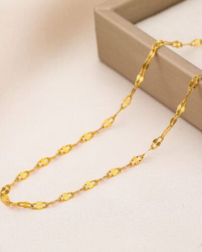 Minimalist Stainless Steel Lip Chain Necklace for Women Men