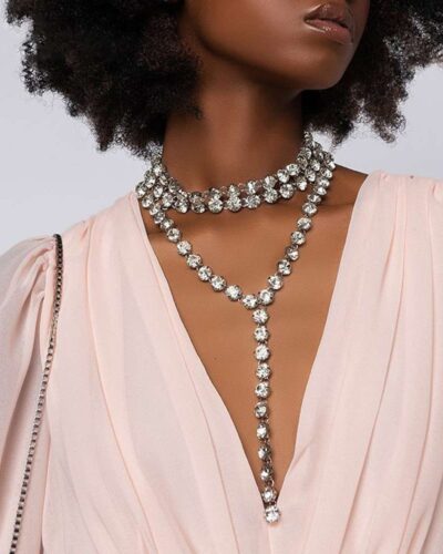 Minimalist Tassel Necklace with Crystals Wholesale