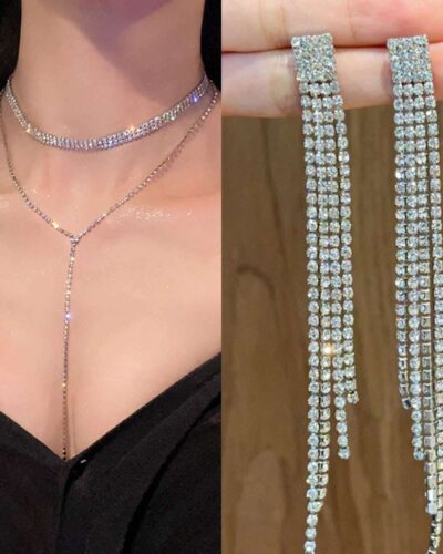 Minimalist Tassel Necklace with Crystals Wholesale