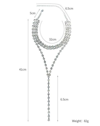 Alternativní pohled na Minimalist Tassel Necklace with Crystals Wholesale