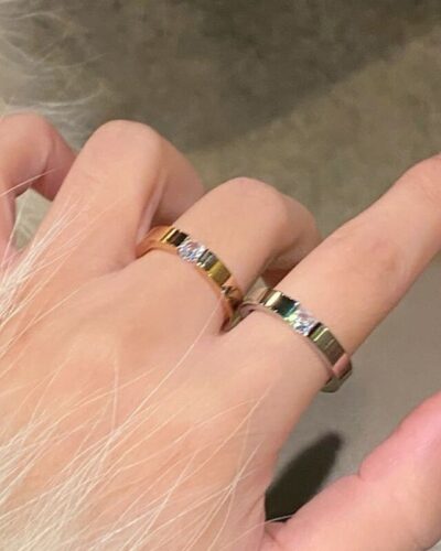 Minimalist Wedding Plain Gold Band Ring Unisex