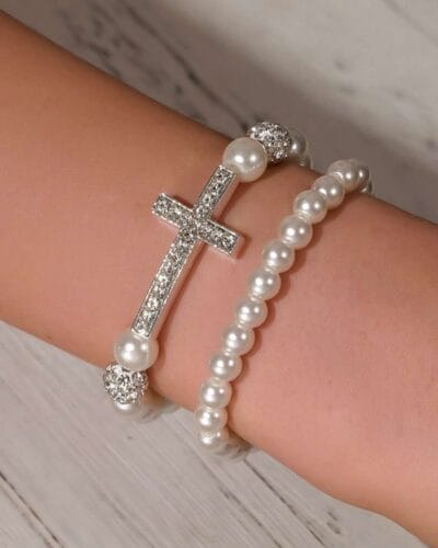 Minimalist Women Religious Bracelets with Pearl 5