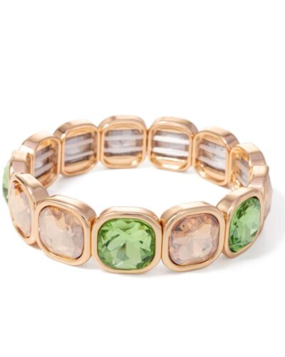 Colorful Elastic Cubic Diamond Bangle Bracelet