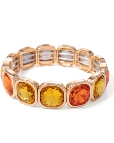 Colorful Elastic Cubic Diamond Bangle Bracelet
