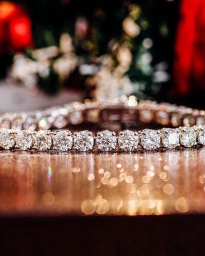 Moissanite Diamond Tennis Bracelet with 18K Gold