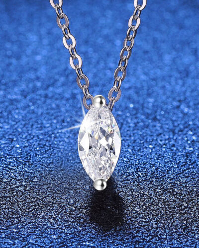 Minimalist 1CT Moissanite Marquise Diamond Necklace Ideas Gift