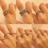 Multi-Layer Color-Blocked Stacking Fashion Ring