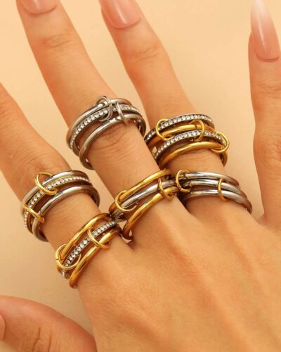 Alternative view of Multi-Layer Color-Blocked Stacking Fashion Ring