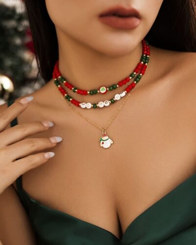 Multi-Layered Bead Christmas Necklaces Wholesale Gift & Decor