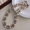 Multicolor 8MM Elegant Pearl Statement Necklace