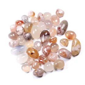 Natural 2cm Cherry Blossom Agate Rolling Stone