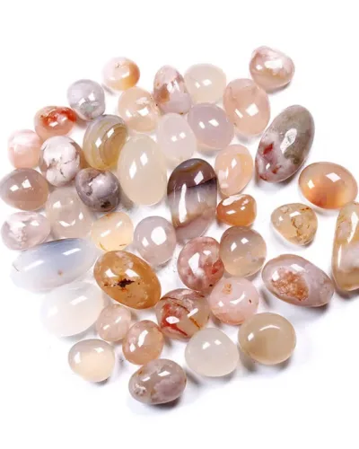 Natural 2cm Cherry Blossom Agate Rolling Stone