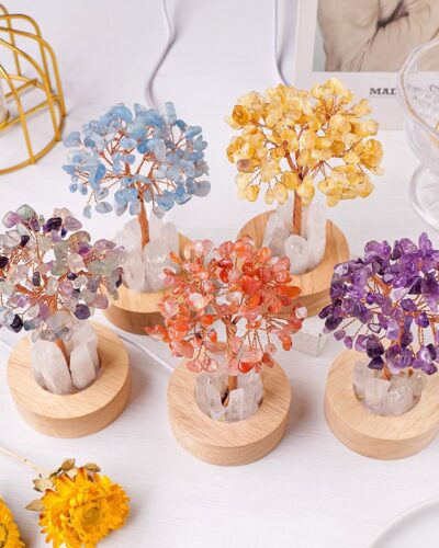 Natural Gemstones Bonsai Lucky Tree DIY Night Light