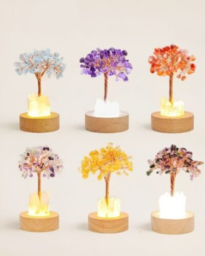 Natural Gemstones Bonsai Lucky Tree DIY Night Light