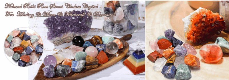 Natural Gemstones Specimen Crystal Box Set for Gift Bulk 2