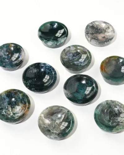 Natural Moss Agate Small Bowl Stone Carvings Wholesale