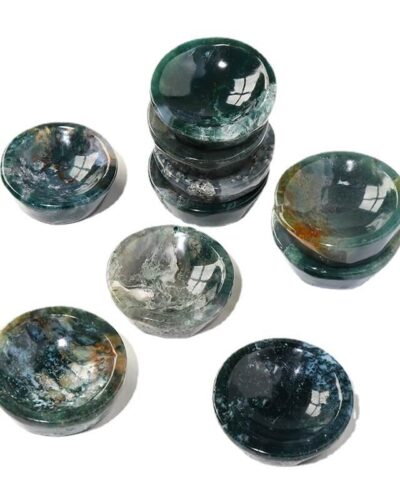 Natural Moss Agate Small Bowl Stone Carvings Wholesale