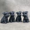 Natural Obsidian Gemstone Animal Carvings Schnauzer