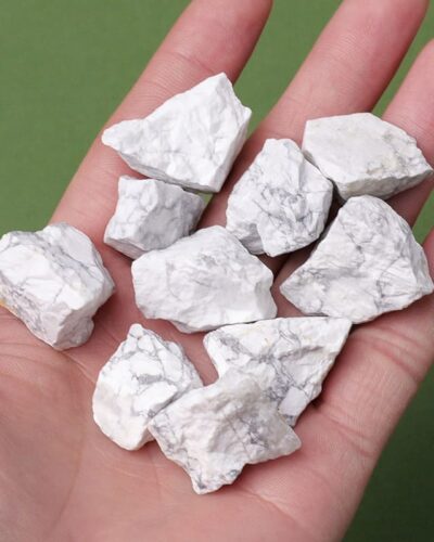 Natural White Howlite Raw Stone Meditation Decor