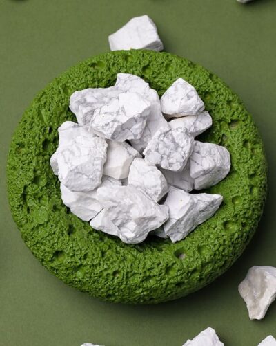 Natural White Howlite Raw Stone Meditation Decor