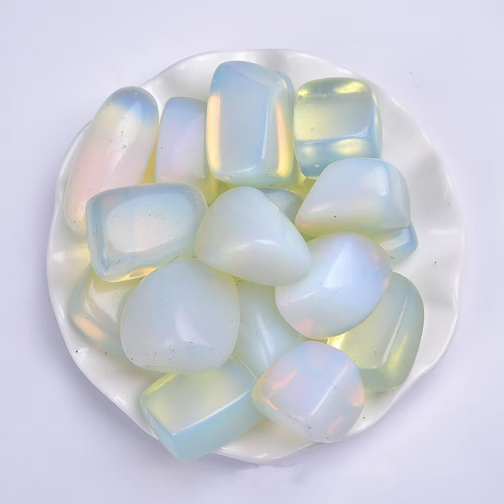Natural White Opal Crystal Tumblestones Wholesale - 画像4