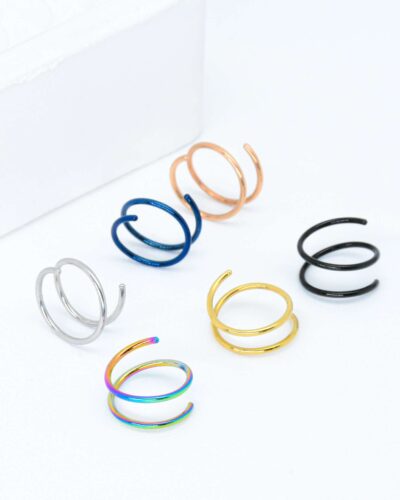 Nose Rings Studs with Multi-Layer Design