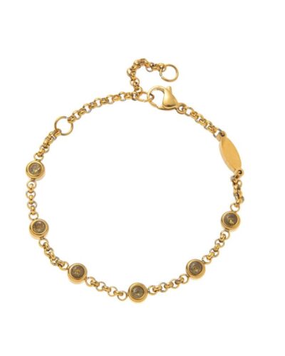 18K Gold Plated Colorful Zircon Bracelet with Birthstones