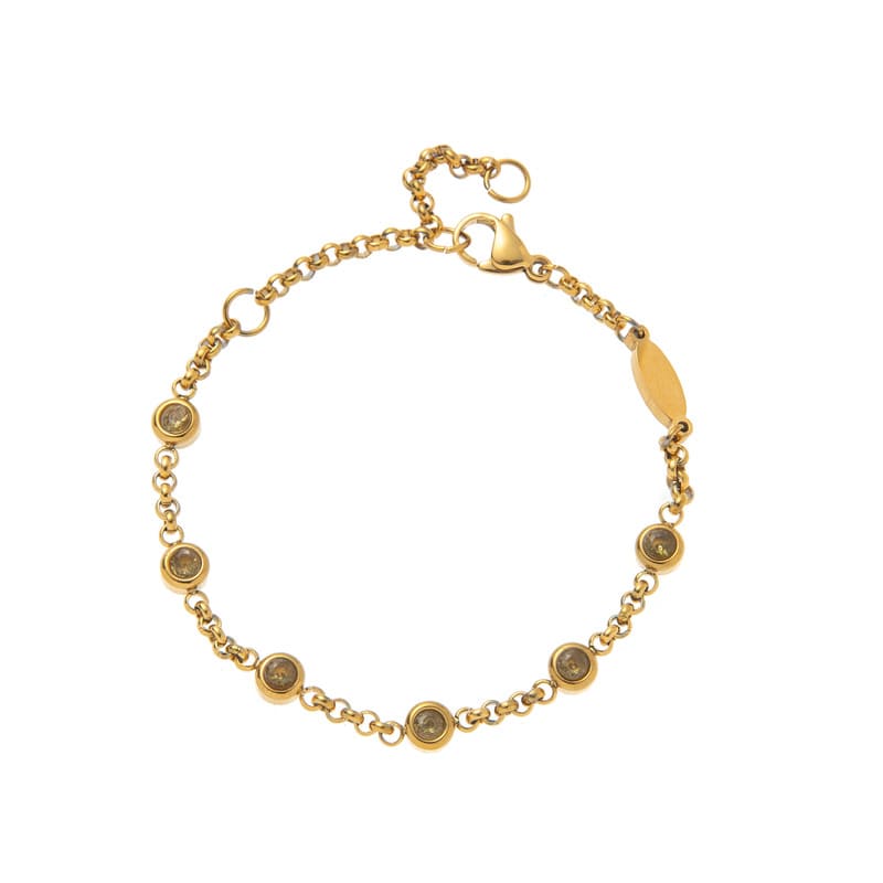 18K Gold Plated Colorful Zircon Bracelet with Birthstones