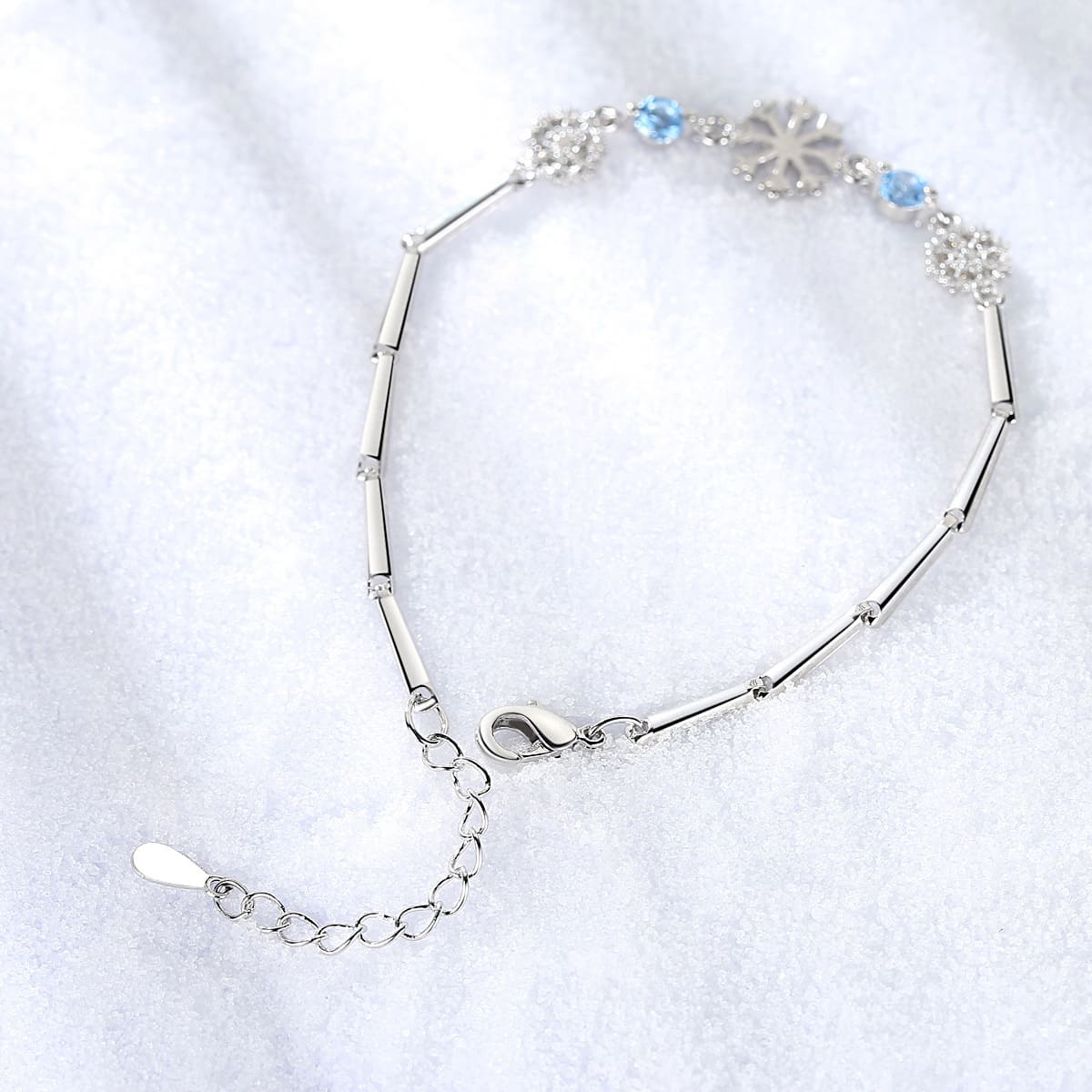 Silver Snowflake Christmas Wish Bracelet Gift for Her