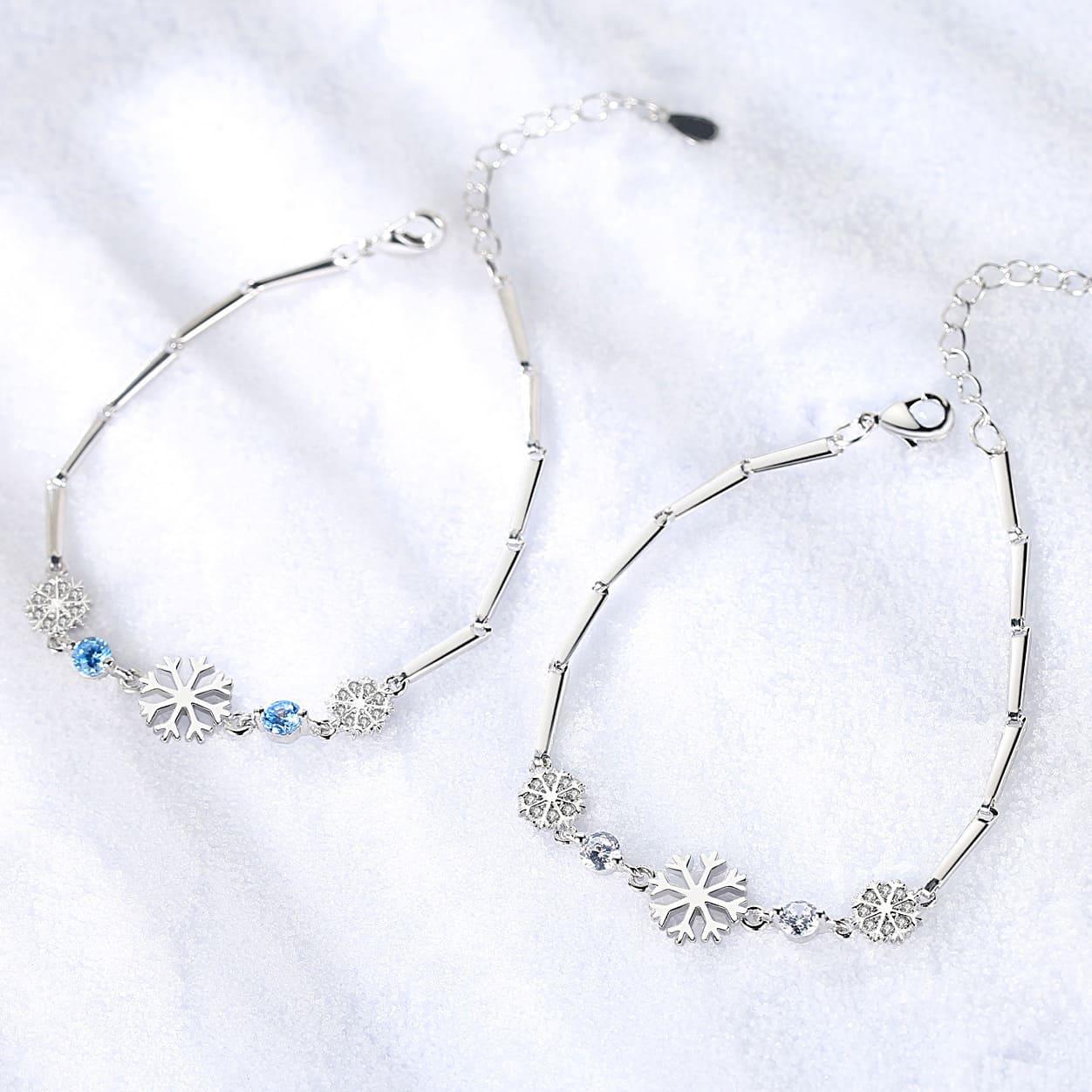 Silver Snowflake Christmas Wish Bracelet Gift for Her