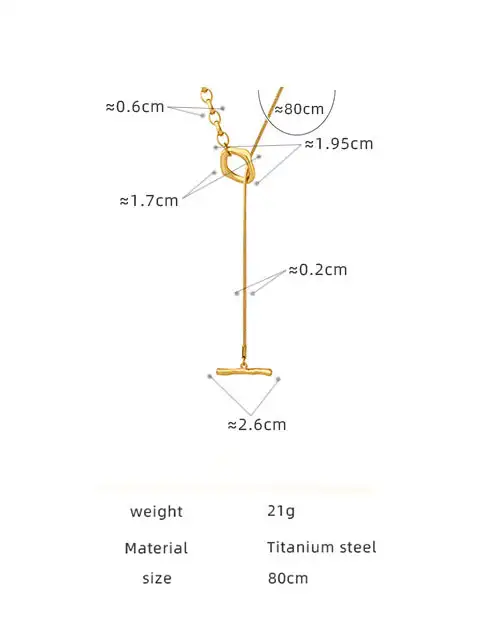 OT Buckle Gold Plated Stainless Steel Womens Long Necklaces 4