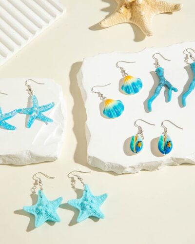 Ocean Theme Boho Vintage Earrings Vacation Style