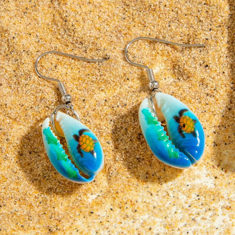Ocean Theme Boho Vintage Earrings Vacation Style