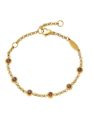 18K Gold Plated Colorful Zircon Bracelet with Birthstones