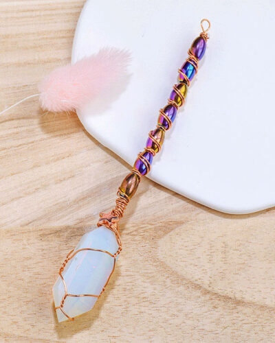 Hexagonal Colorful Double-Pointed Carved Crystals Wands