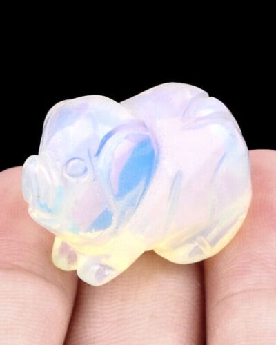 Natural Gemstone Carved Rock Animals Pig 1 Pcs