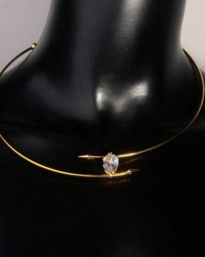 Open Design Zircon Choker Chain Necklace Hip-hop