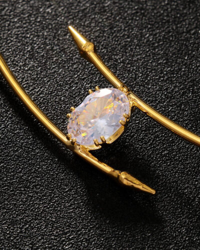 Open Design Zircon Choker Chain Necklace Hip-hop