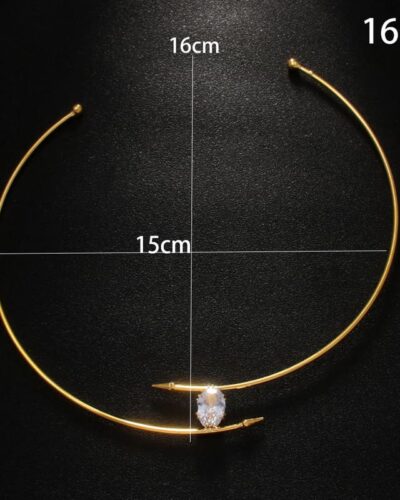 Open Design Zircon Choker Chain Necklace Hip-hop