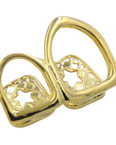Openwork Fang Star Grillz with Gold-Plated