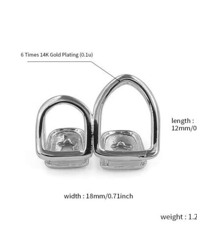 Alternativní pohled na Openwork Fang Star Grillz with Gold-Plated