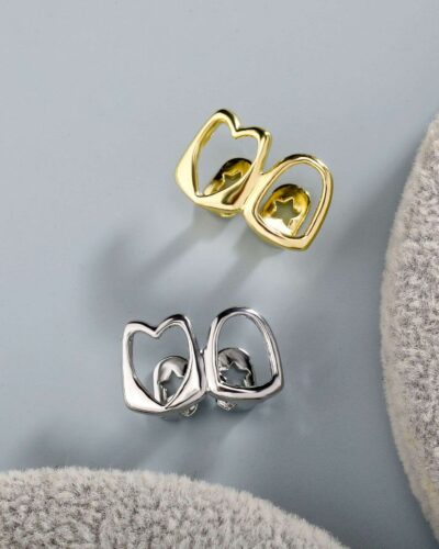 Openwork Heart Grillz with Gold-Plated Wholesale
