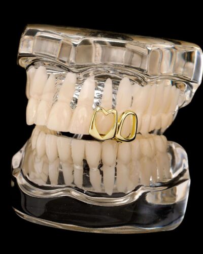 Openwork Heart Grillz with Gold-Plated Wholesale