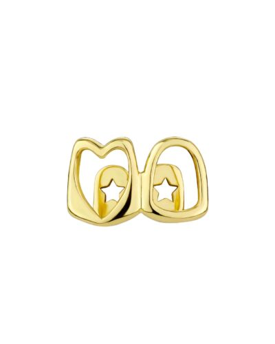 Openwork Heart Grillz with Gold-Plated Wholesale