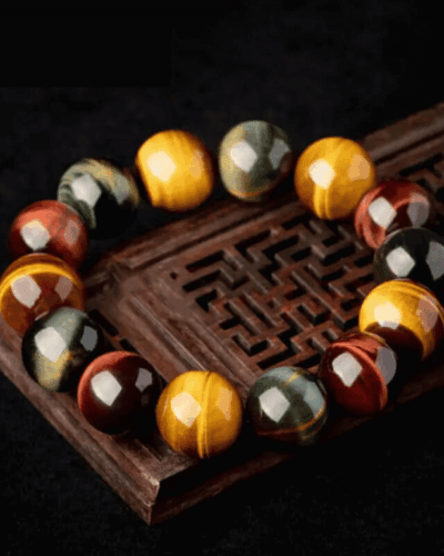 Tri-Color Tiger Eye Healing Stone Bracelet Triple Protection