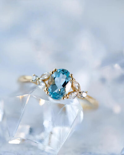 Oval Blue Aquamarine Ring 11