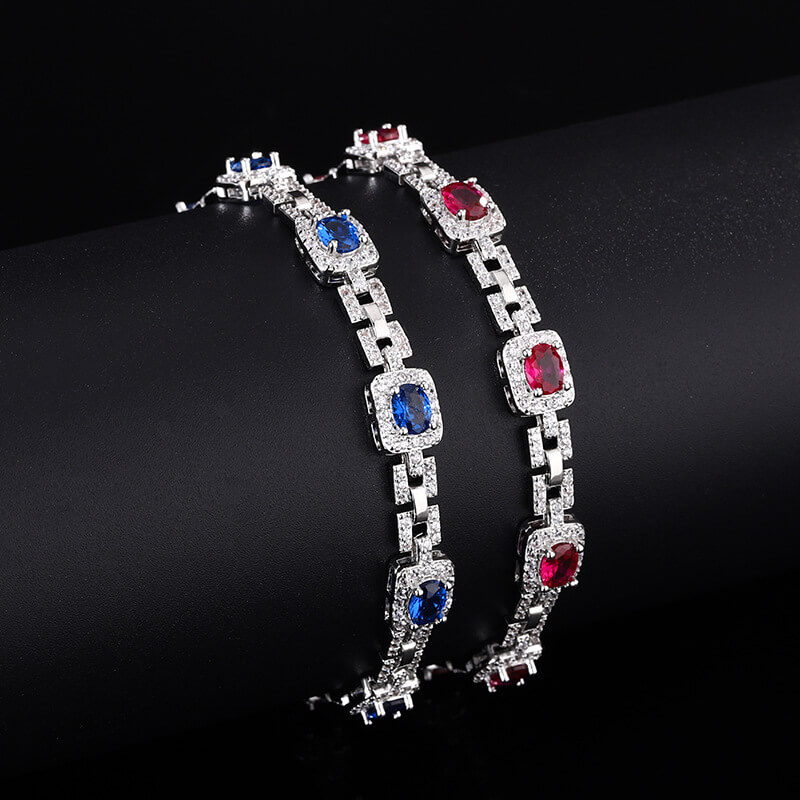 Oval Gemstone Birthstone Tennis Bracelet 1