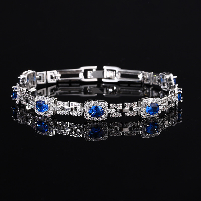 Oval Gemstone Birthstone Tennis Bracelet 2