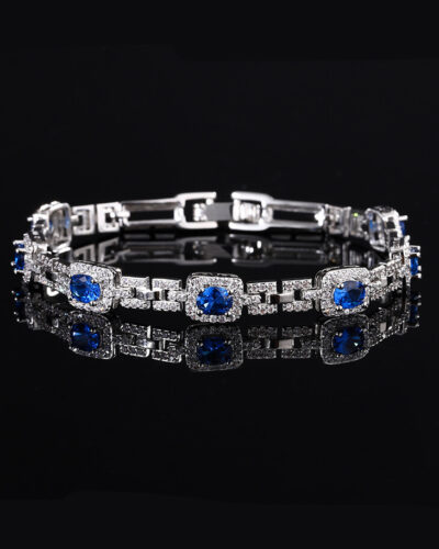 Oval Gemstone Birthstone Tennis Bracelet 2c