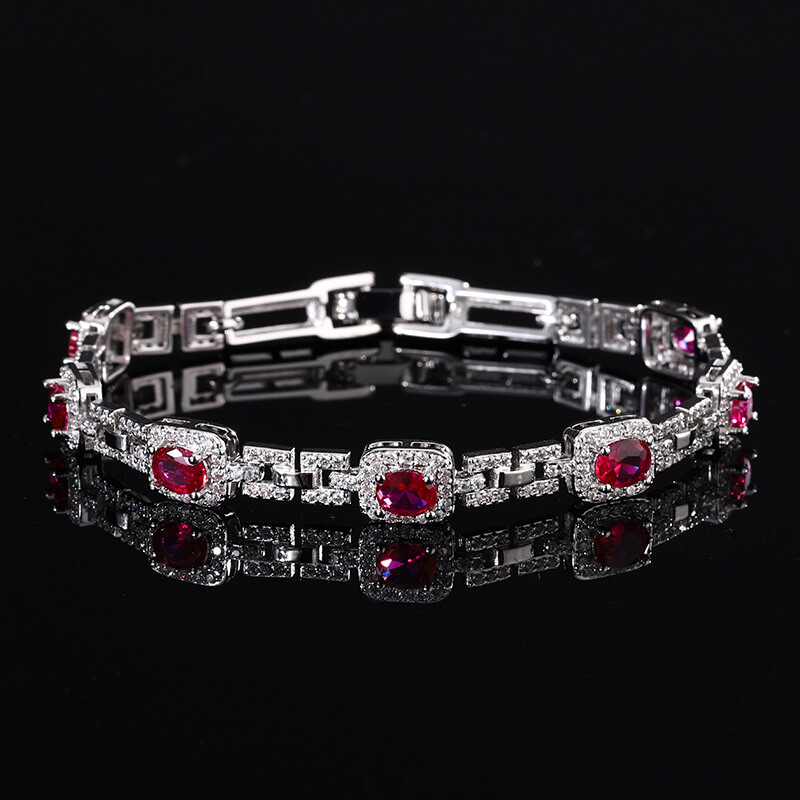 Oval Gemstone Birthstone Tennis Bracelet 4